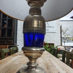 Lámpara de Mesa Antigua de Metal y Vidrio 8 1000457240