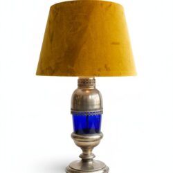 Inicio 22 Lámpara de Mesa Antigua de Metal y Vidrio