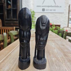 Pareja de Bustos Africanos de Madera de Ébano 5 1000457276