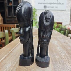 Pareja de Bustos Africanos de Madera de Ébano 6 1000457277