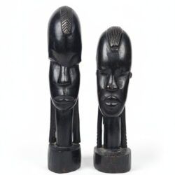 Inicio 18 Pareja de Bustos Africanos de Madera de Ébano