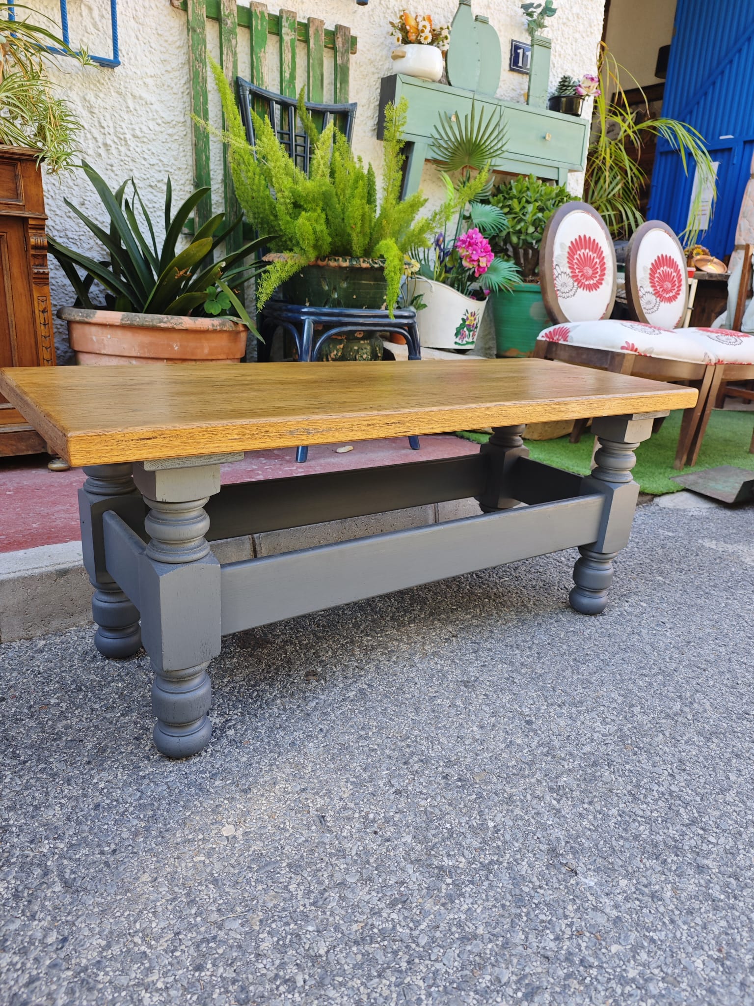 Mesa de madera de roble 2 Mesa de madera de roble - Imagen 2