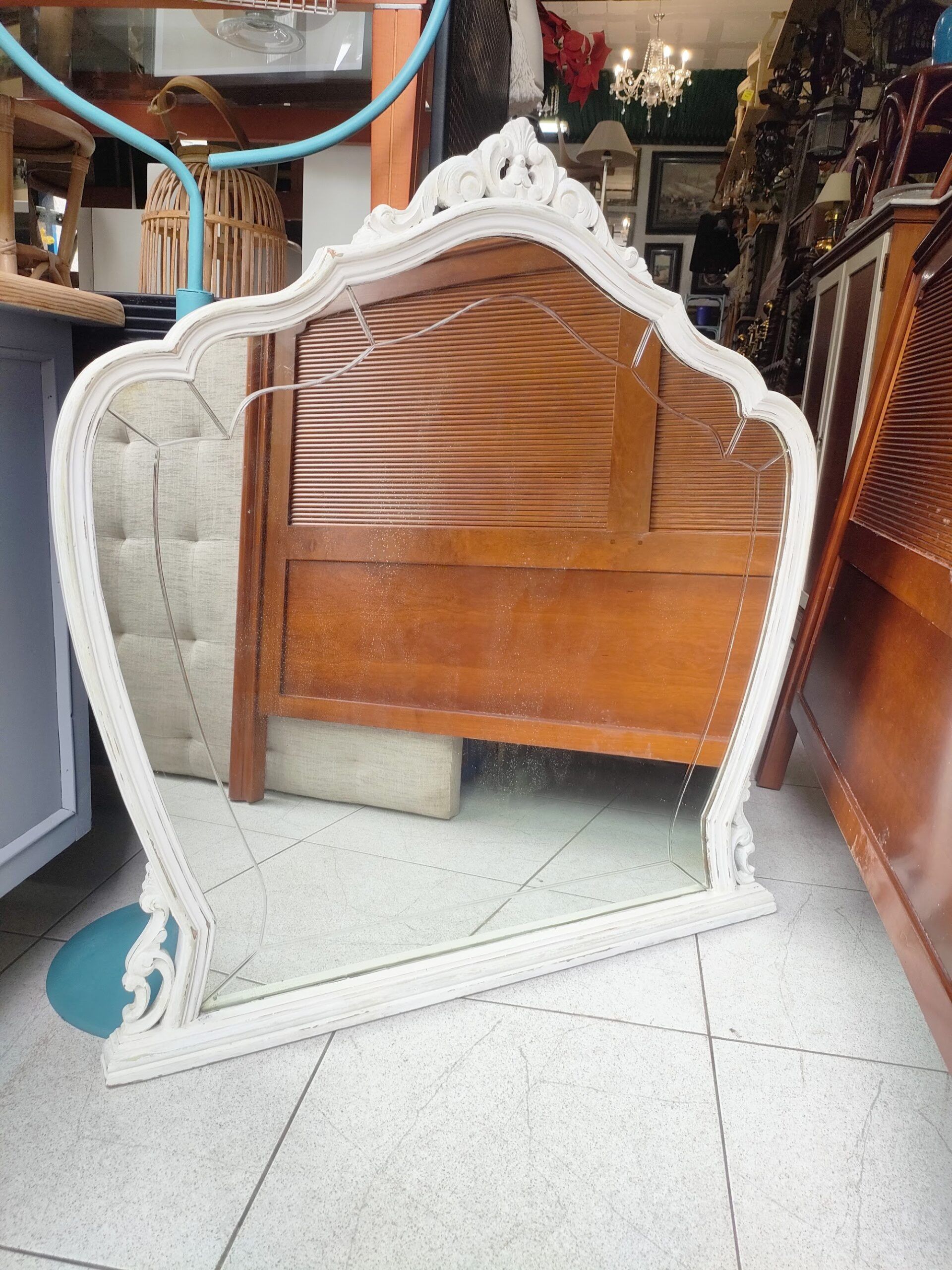 Espejo de Pared Vintage Blanco 4 Espejo de Pared Vintage Blanco - Imagen 4