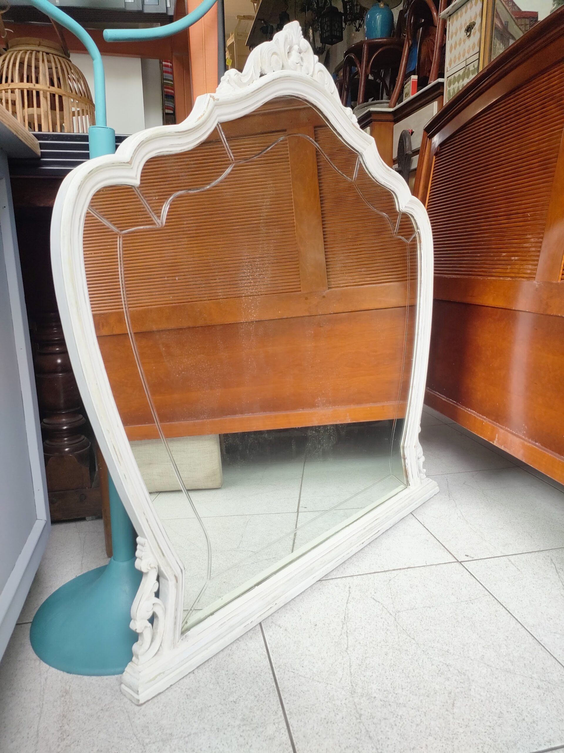 Espejo de Pared Vintage Blanco 3 Espejo de Pared Vintage Blanco - Imagen 3