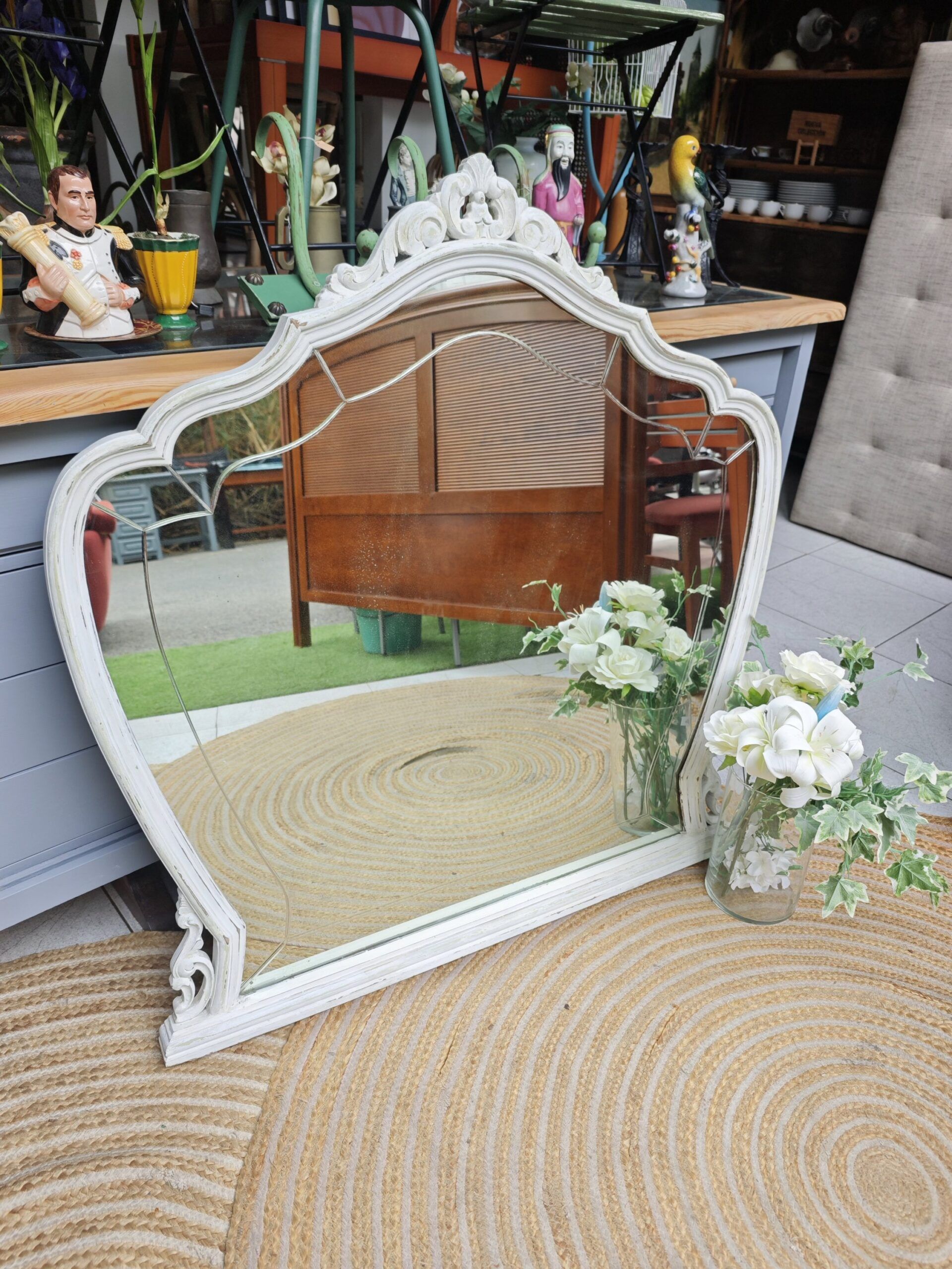 Espejo de Pared Vintage Blanco 5 Espejo de Pared Vintage Blanco - Imagen 5