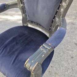 Silla Barroca de Terciopelo Azul y Madera Negra | Estilo Luis XV 9 JPEG 20251229 115404 7077244465445235980