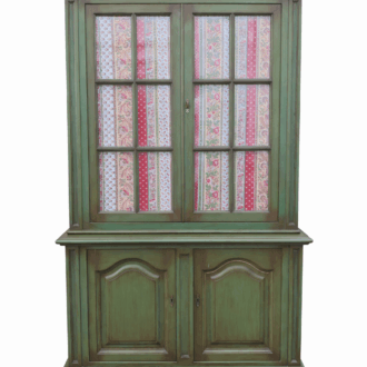 aged green vintage cupboard