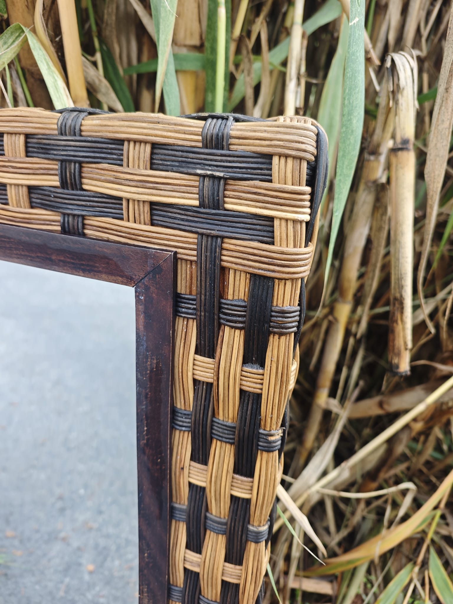 espejo vintage de ratán 3 espejo vintage de ratán - Imagen 3