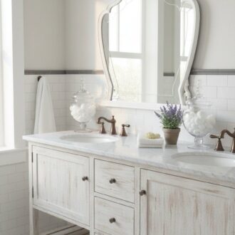White Vintage Wall Mirror – photo 2