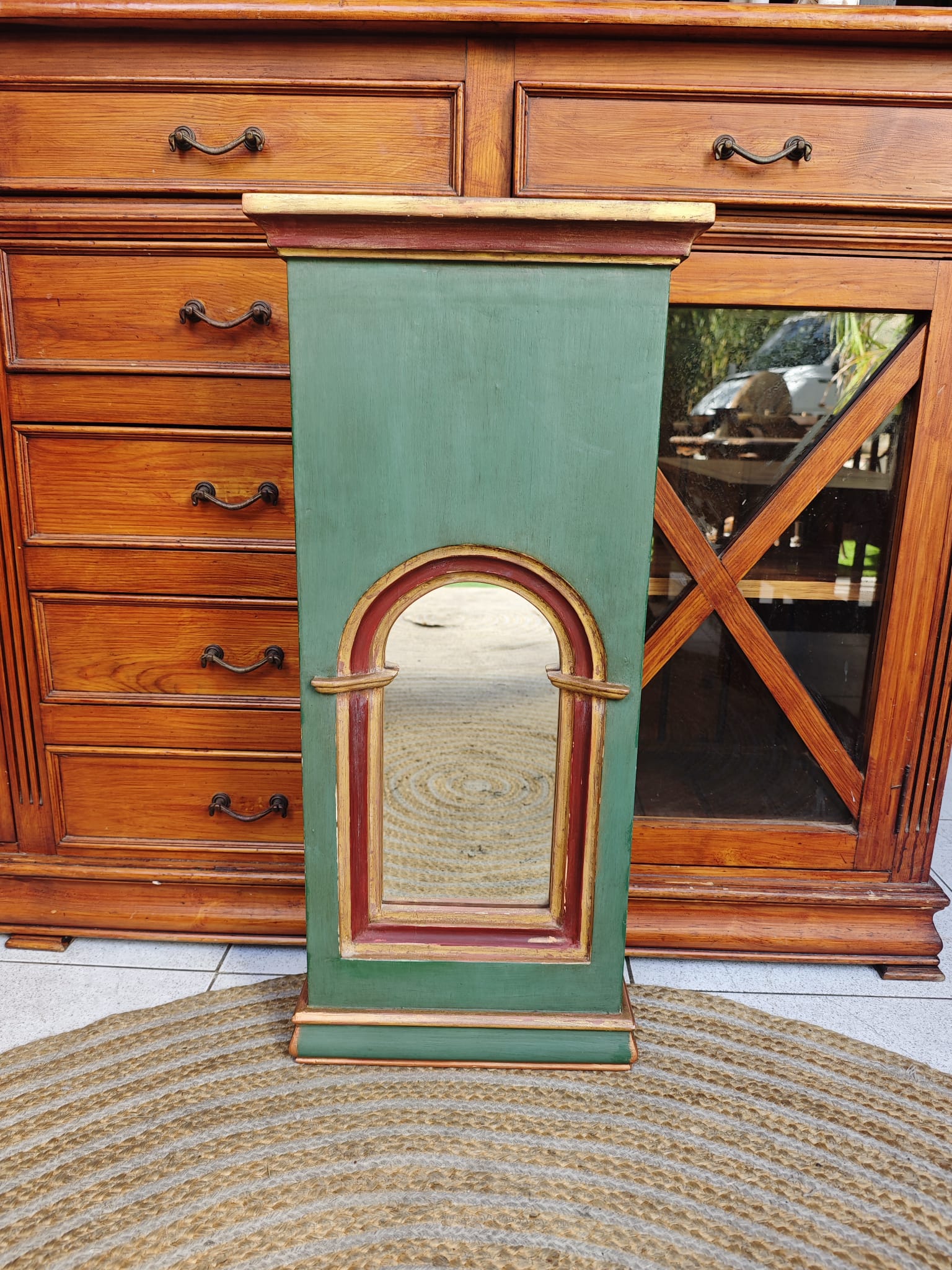 Espejo de madera artesanal 1 Espejo de madera verda