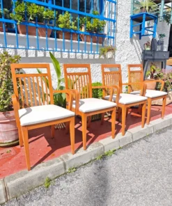 sillas de madera de haya cojin beige