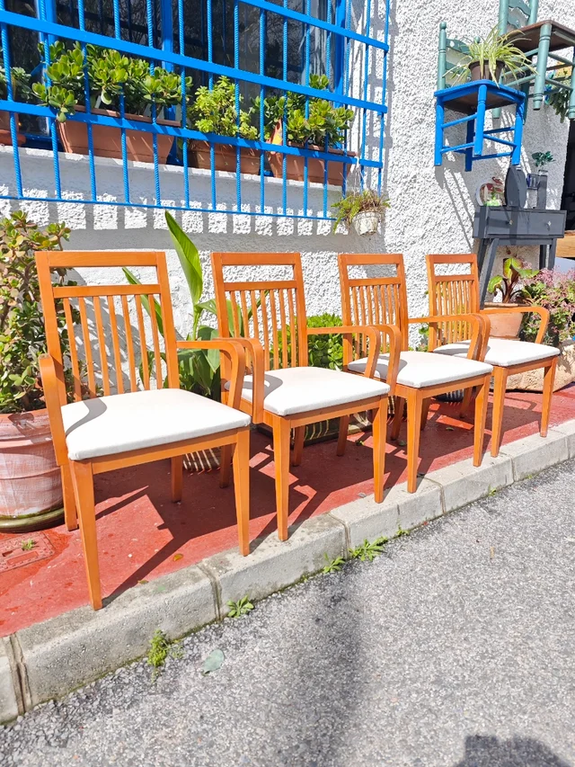 sillas de madera de haya 1 sillas de madera de haya cojin beige