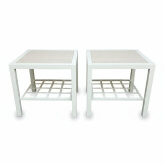 Metal and Marble Side Tables