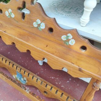 hand painted vintage wooden silver plate 8 platero de madera vintage pintado a mano – foto 3