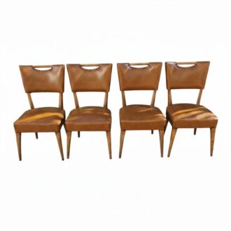 sillas de comedor vintage de piel