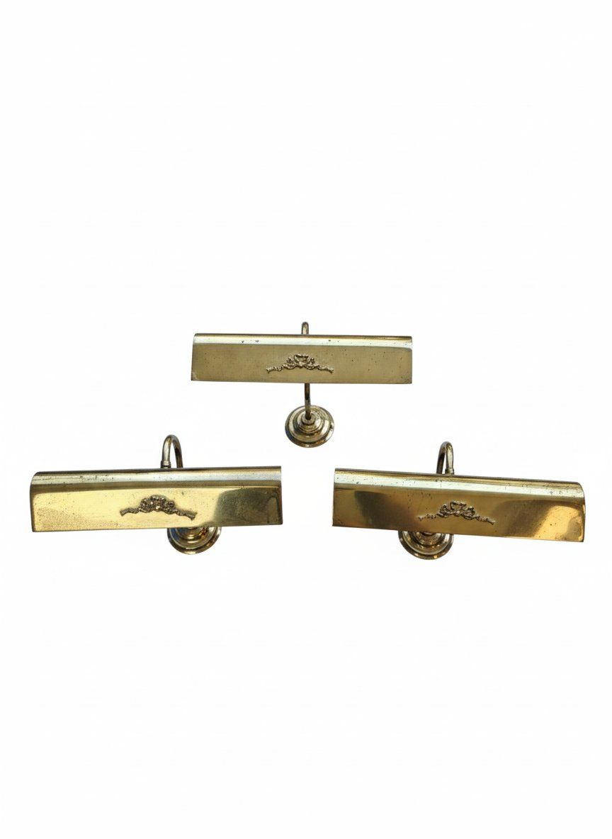 Apliques de Pared Vintage para Cuadros - Iluminación de Galería en Latón Dorado 1 Apliques de Pared Vintage para Cuadros