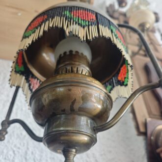 Lámpara de Techo Vintage en latón con Pantalla de Flecos de Cuentas y Flores 9 1000464084 scaled