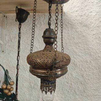 Lámpara Colgante de Latón Estilo Árabe/Turco - Quinqué de Techo Artesanal Calado 7 1000464097 1 scaled