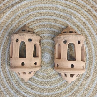 Pareja de Apliques de Pared en Terracota Artesanal - Lámparas de Arcilla Estilo Rústico y Árabe 28cm 5 1000464179 scaled