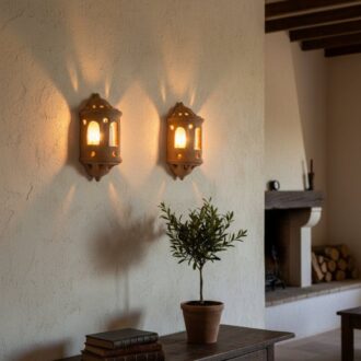 Pareja de Apliques de Pared en Terracota Artesanal - Lámparas de Arcilla Estilo Rústico y Árabe 28cm 7 1000464182