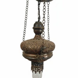 Lámpara Colgante de Latón Estilo Árabe/Turco - Quinqué de Techo Artesanal Calado