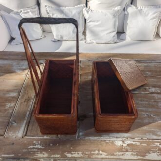 Cesta de Picnic Japonesa Artesanal de Bambú Trenzado con Doble Compartimento 8 1000470854 scaled