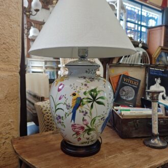 Lámpara de Sobremesa de Cerámica Vintage Estilo Ginger Jar con Motivos Florales y Pájaros 6 1000470915 scaled