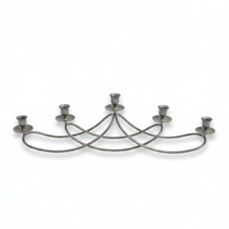 Candelabro Portavelas de Metal Plateado de 5 Brazos