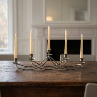 Candelabro Portavelas de Metal Plateado de 5 Brazos 7 1000470934