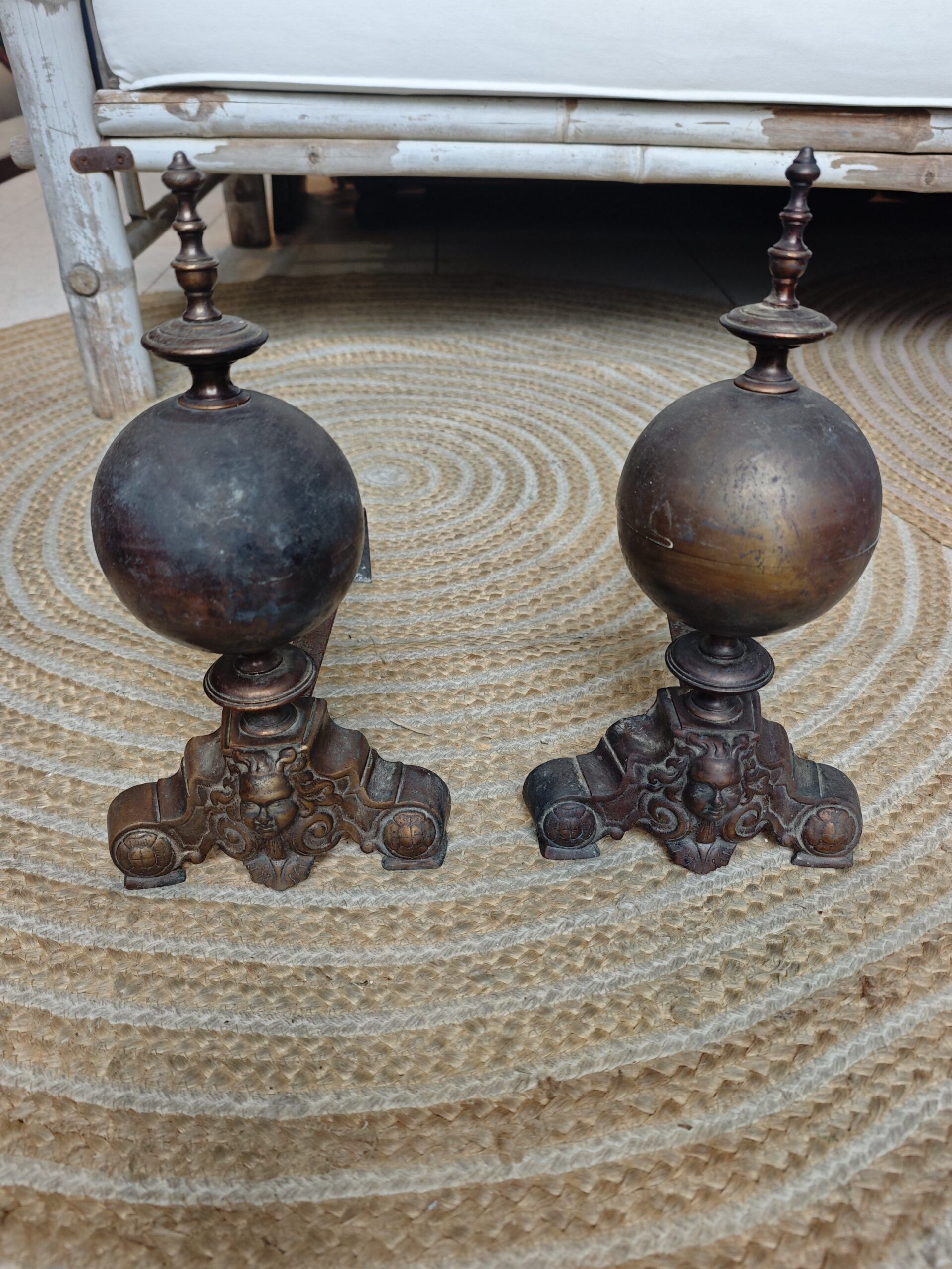 Pareja de Morillos de Chimenea Antiguos 4 Pareja de Morillos de Chimenea Antiguos - Imagen 4