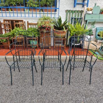 Set de 6 Sillas de Terraza en Forja Imitación Bambú - Mobiliario de Exterior Vintage 6 1000477105