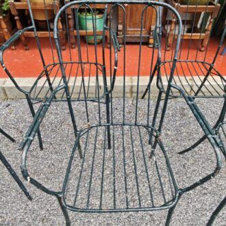 Set de 6 Sillas de Terraza en Forja Imitación Bambú - Mobiliario de Exterior Vintage 8 1000477109