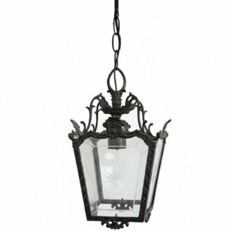 Farol de Techo Vintage en Hierro y Cristal