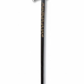 Hacha Decorativa de Colección Madera con Incrustaciones y Metal Grabado