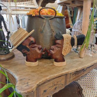 Pareja de Bustos Cubanos en Madera Tallada 7 1000481714