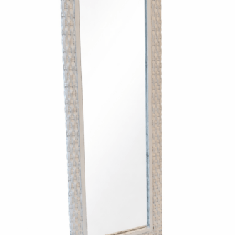 Novedades 1 Espejo de ratán natural blanco estilo shabby chic