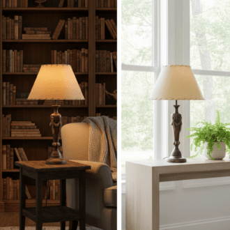 Lámpara de Mesa Vintage en Madera Tallada 7 1000490734