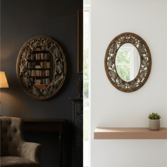 Espejo Ovalado de Resina con Diseño Clásico 8 1000490738