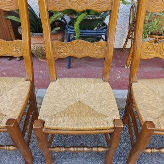 Sillas Rústicas de Madera Maciza y Asiento de Enea Natural 5 1000491048