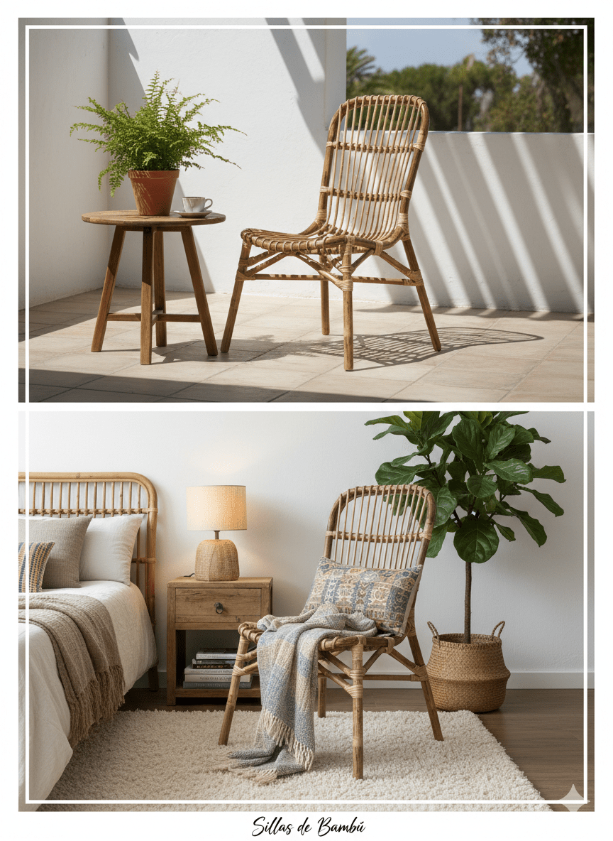 Silla de Bambú Natural Artesanal 3 Silla de Bambú Natural Artesanal - Imagen 3