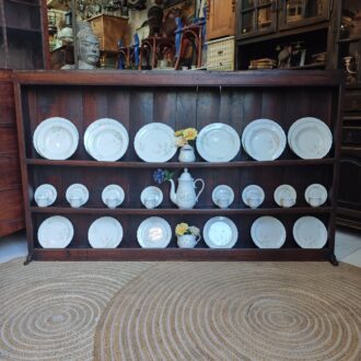Vintage Wall Plate Rack in Solid Wood – photo 2