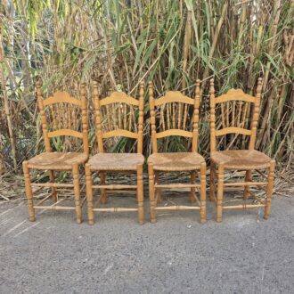 Vintage Castellana Wooden and Natural Enea Chairs – photo 2