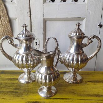 Juego de Café y Té Plateado Vintage – Estilo Neoclásico con Diseño Estriado 6 1000471139
