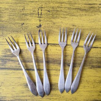 Set 6 Tenedores de Postre en Alpaca Plateada – Estilo Liso Atemporal Vintage 6 1000471216