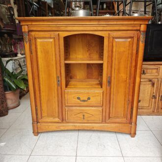 Mueble Aparador de Madera Estilo Rústico con Vitrina y Cajones 14 1000498400