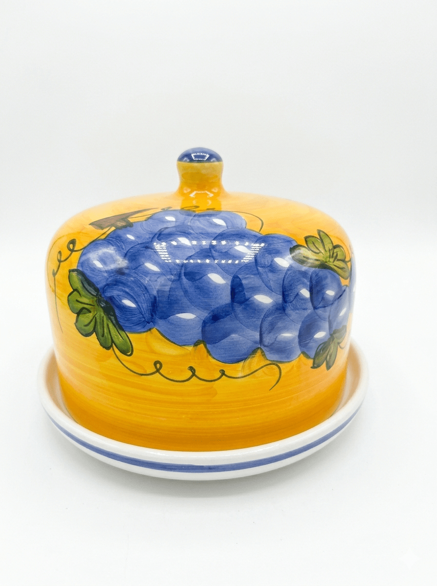 Quesera Artesanal Española "Racimo de Uvas" - Pintada a Mano. 1 Quesera Artesanal Española