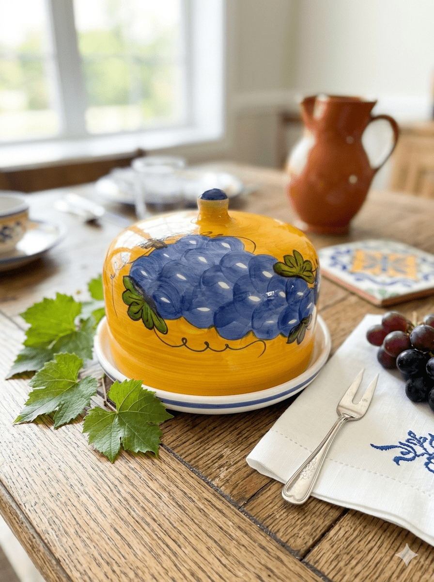 Quesera Artesanal Española "Racimo de Uvas" - Pintada a Mano. 4 Quesera Artesanal Española "Racimo de Uvas" - Pintada a Mano. - Imagen 4