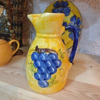 Jarra de Cerámica Artesanal Pintada a Mano con Diseño de Uvas 5 1000499023