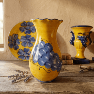 Florero de Cerámica Pintado a Mano con Diseño de Uvas 7 1000499048