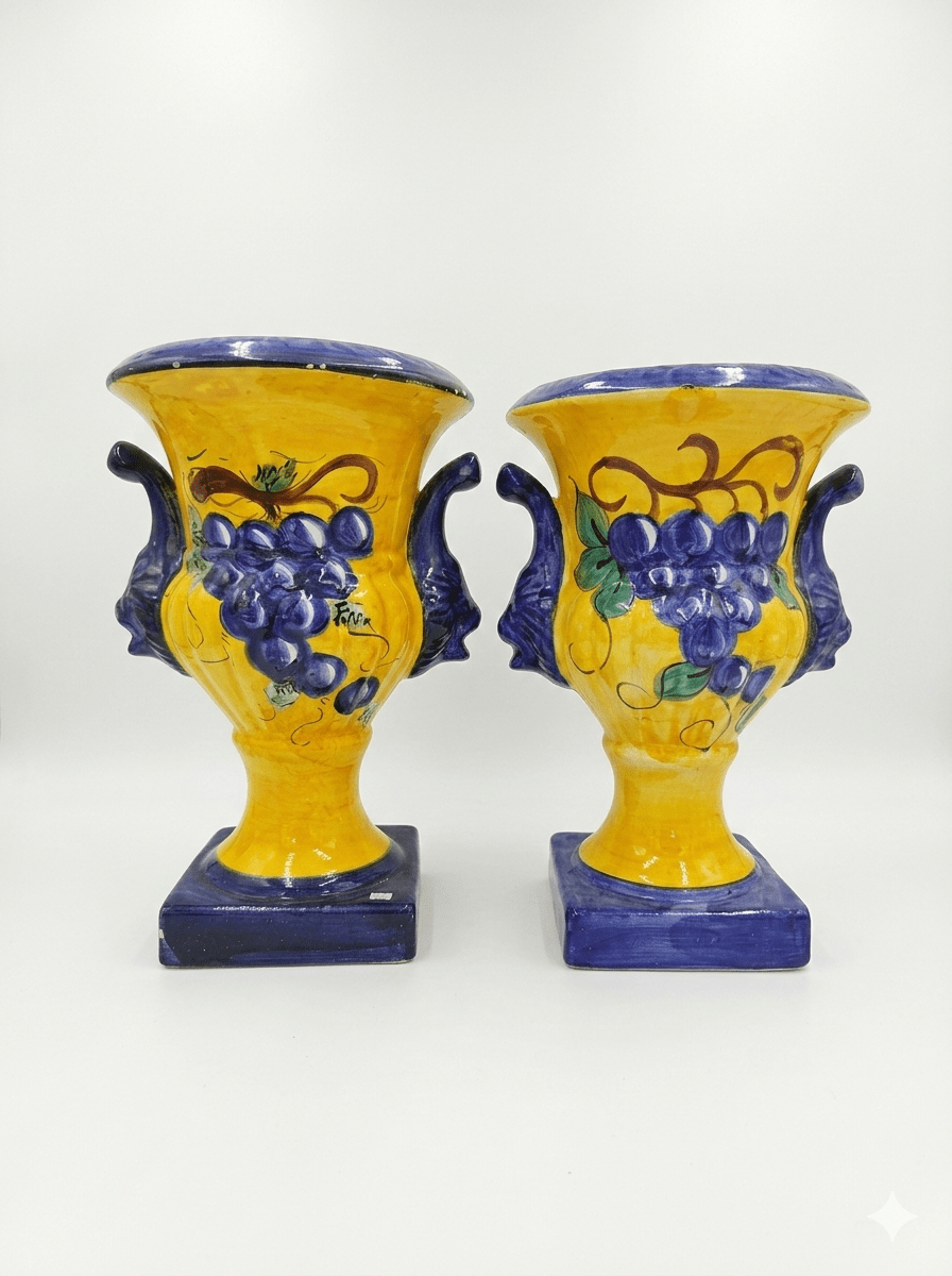 Pareja de Copas de Cerámica Artesanal Española 1 Copas de Cerámica Artesanal